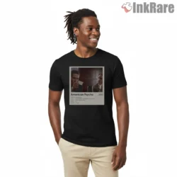 American Psycho Psychological Horror Film Credits Shirt on black short sleeve shirt for men graphic tee