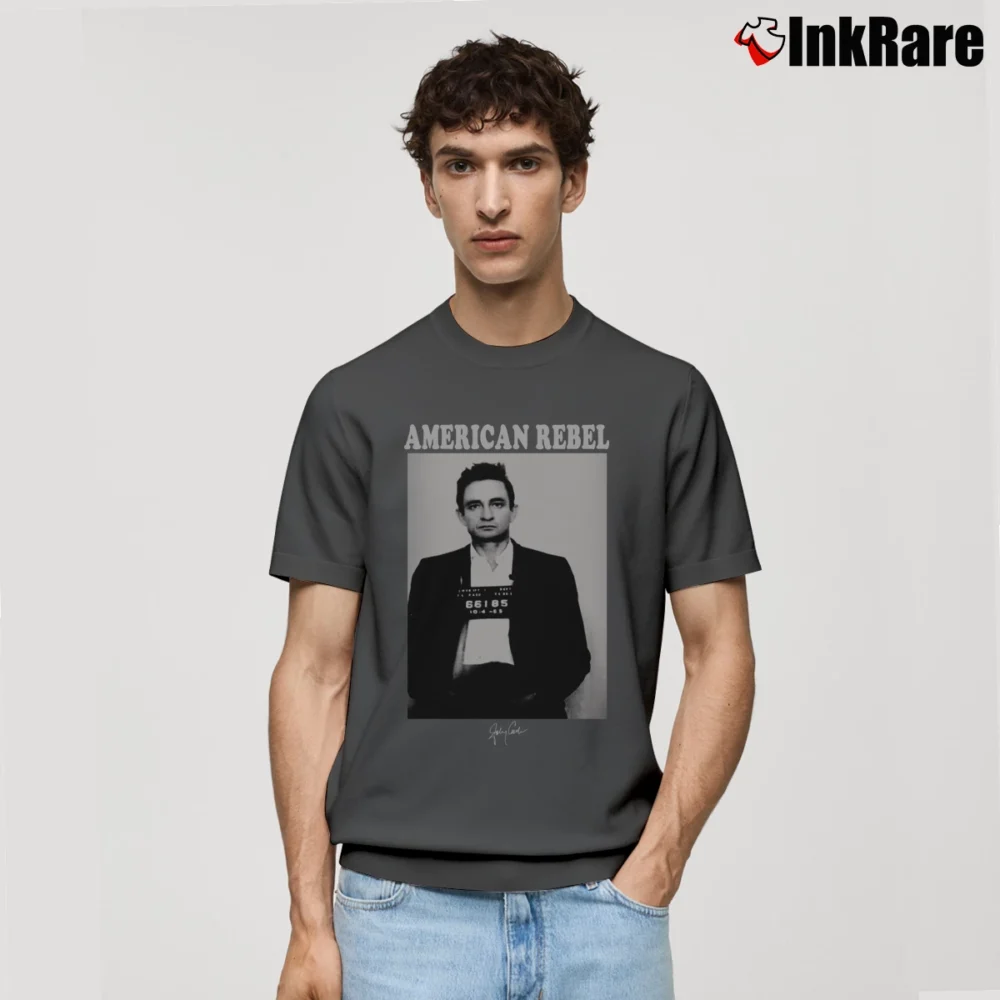 Men’s American Rebel Johnny Cash Classic T-Shirt in charcoal | Soft, Breathable Everyday Wear