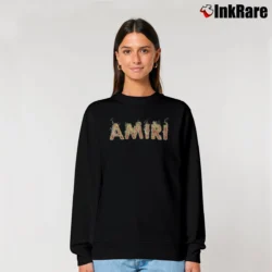 Women’s Amiri Flame Logo Black Graphic Relaxed Sweatshirt in black | Soft, Laid-Back Vibe