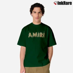 Men’s Amiri Flame Logo Black Graphic Classic T-Shirt in forest green | Soft, Breathable Everyday Wear