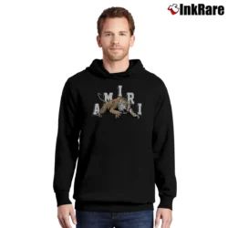 Men’s Amiri Tiger Trending TikTok Graphic Pullover Hoodie in black | Cozy, Durable, Modern Fit