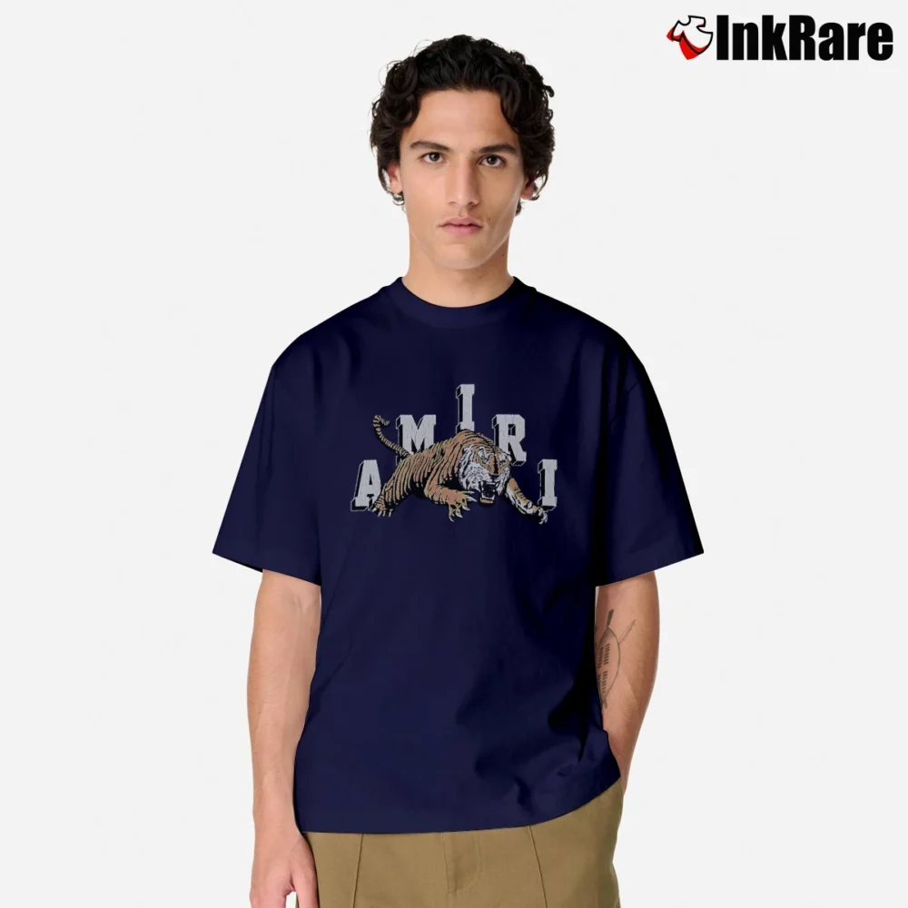 Men’s Amiri Tiger Trending TikTok Graphic Classic T-Shirt in navy | Soft, Breathable Everyday Wear