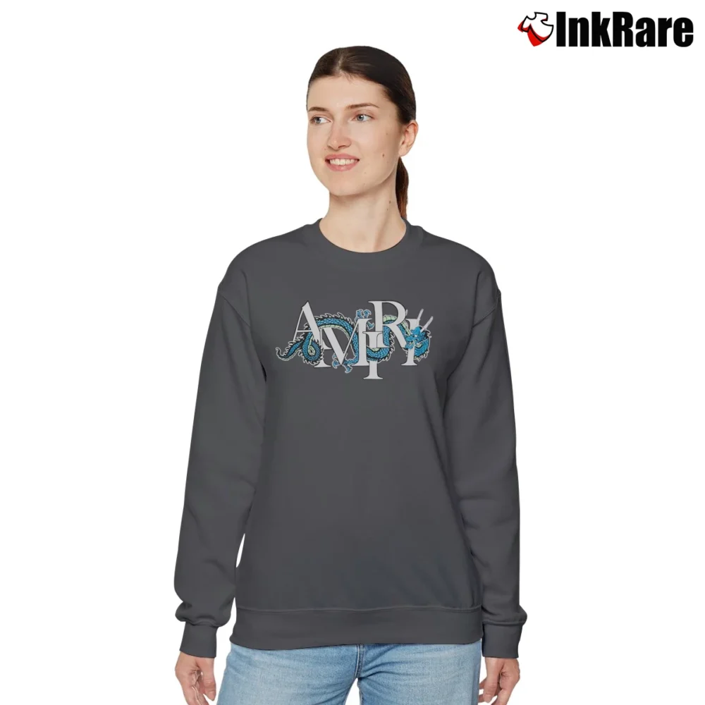 Women’s Amirii Dragon Graphic Relaxed Sweatshirt in charcoal | Soft, Laid-Back Vibe
