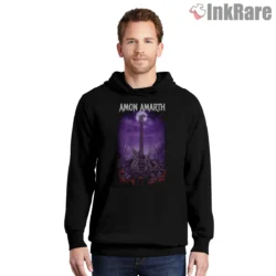 Amon Amarth Purple Guitar Graveyard Fan Art Shirt on black hoodie for men graphic tee