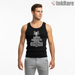 Amon Amarth Rune Hammer Band Sigil Shirt on black tank top for men graphic tee