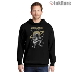 Amon Amarth Space Voyager Guitar Fan Art Shirt on black hoodie for men graphic tee