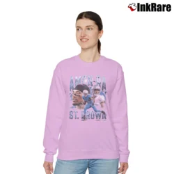 Women’s Amon - Ra St. Brown Detroit Lions Vintage Relaxed Sweatshirt in light pink | Soft, Laid-Back Vibe
