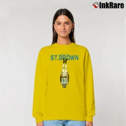 Women’s Amon Ra St Brown Headstand Celebration Relaxed Sweatshirt in yellow | Soft, Laid-Back Vibe