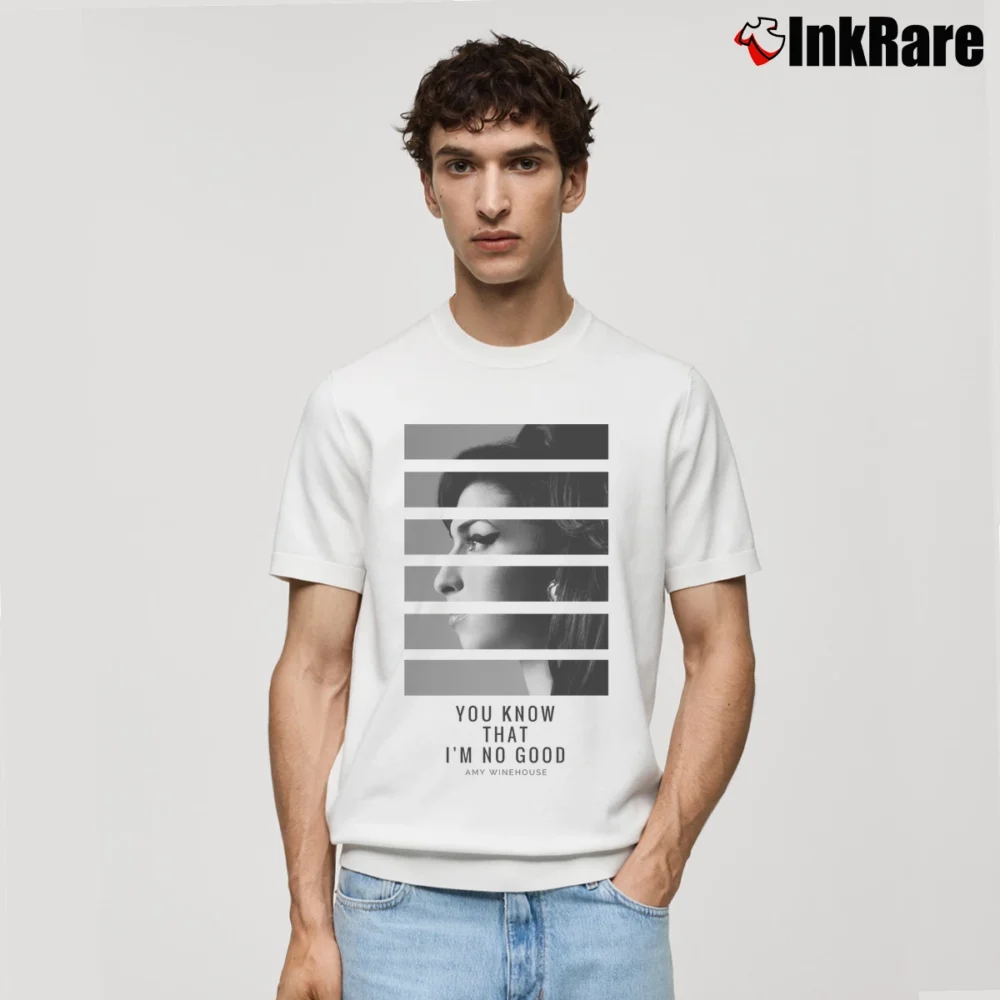 Men’s Amy Winehouse You Know I'm No Good Classic T-Shirt in white | Soft, Breathable Everyday Wear