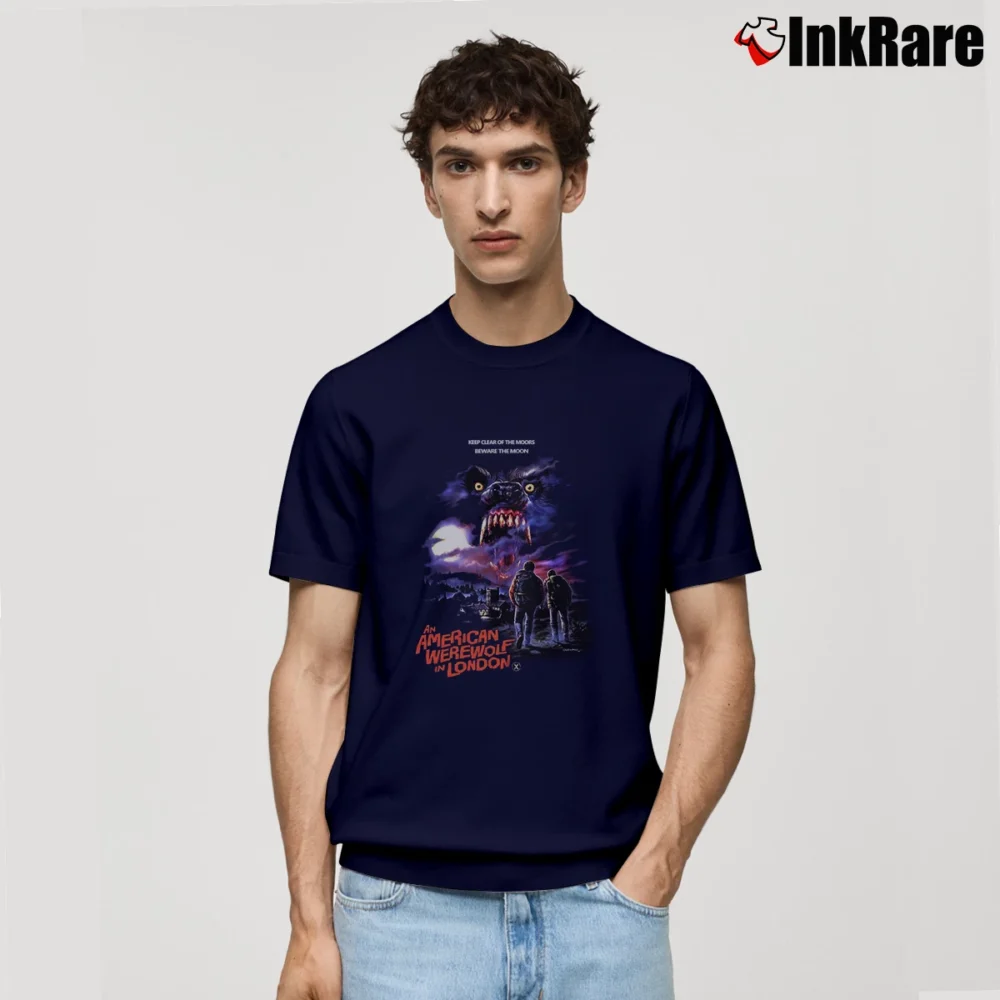 Men’s An American Werewolf In London Horror Movie Classic T-Shirt in navy | Soft, Breathable Everyday Wear