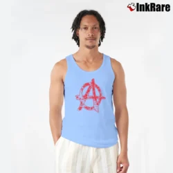 Men’s Anarchy Punk Graphic Tank Top in light blue | Breathable, Active-Friendly Design