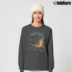 Women’s Anatomy Of A Bearded Dragon Lover Cute Pet Graphic Long-Sleeve Top in charcoal | Sleek, Versatile, All-Season
