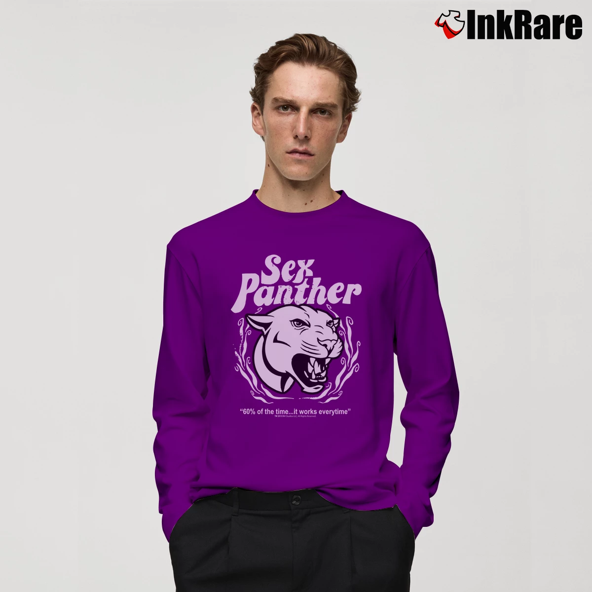 Anchorman Sex Panther Men’s Long-Sleeve Tee in purple – Versatile Layering Men’s Anchorman Sex Panther Long-Sleeve Shirt in purple | Sleek, Lightweight, Year-Round Wear