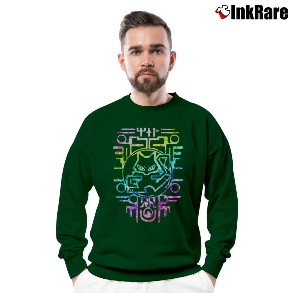 Men’s Ancient Mew Mirage Pokemon Movie Nostalgia Crewneck Sweatshirt in forest green | Cozy Fabric, Clean Style