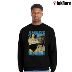 Men’s Andre The Giant Bootleg Crewneck Sweatshirt in black | Cozy Fabric, Clean Style