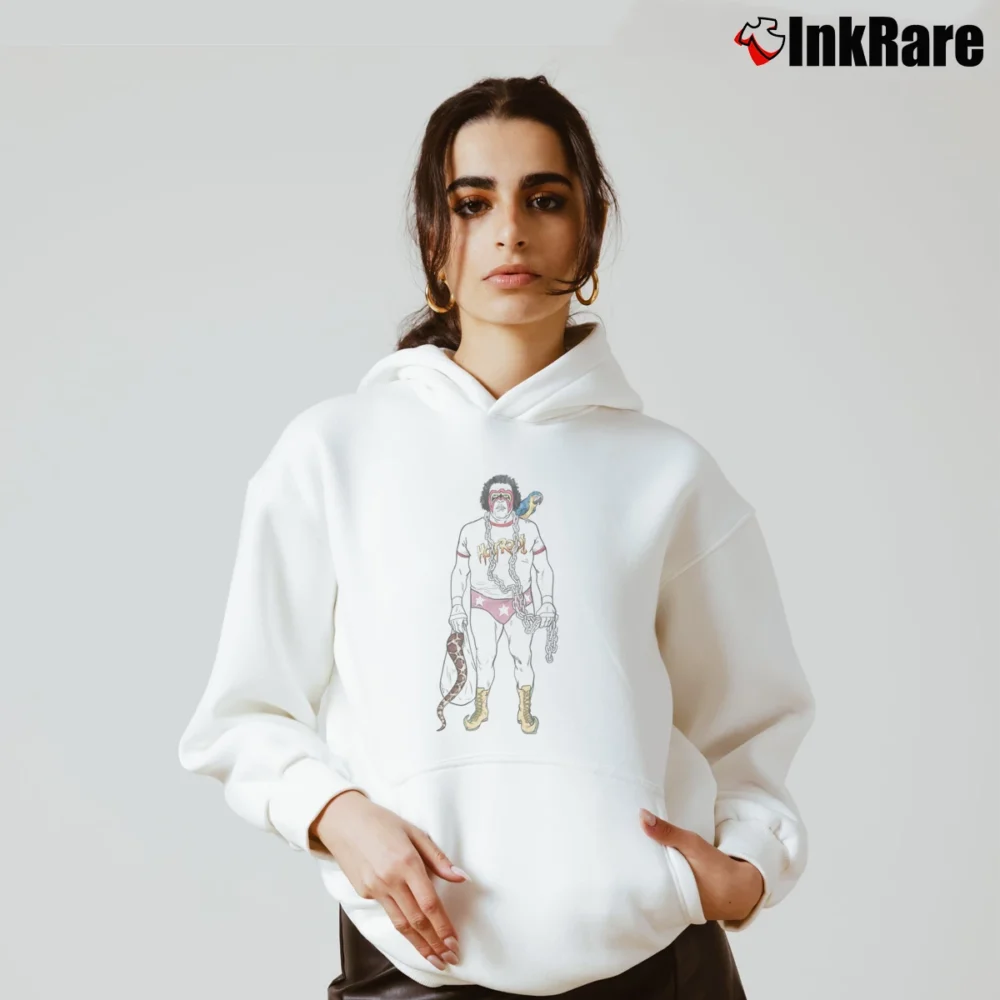 Women’s Andre The Giant Wrestler Cozy Hoodie in white | Warm, Structured, Stylish