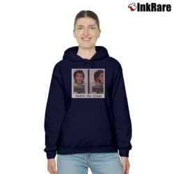 Women’s Andre The Giant Wrestler Mug Shot Cozy Hoodie in navy | Warm, Structured, Stylish