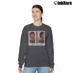 Women’s Andre The Giant Wrestler Mug Shot Relaxed Sweatshirt in charcoal | Soft, Laid-Back Vibe