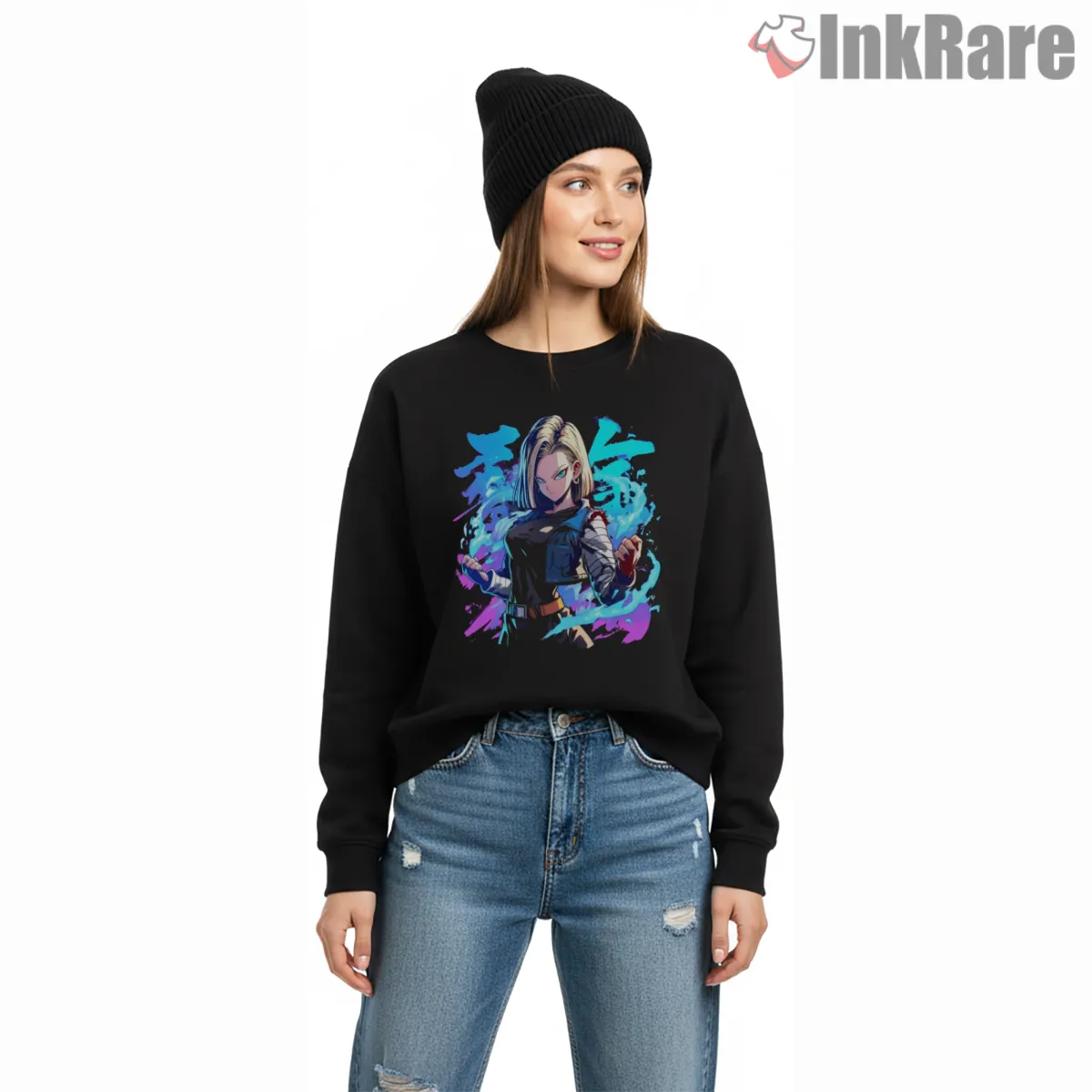 Android Eighteen Blue Aura Battle Shirt Android Eighteen Blue Aura Battle Shirt on graphic shirt for women graphic tee