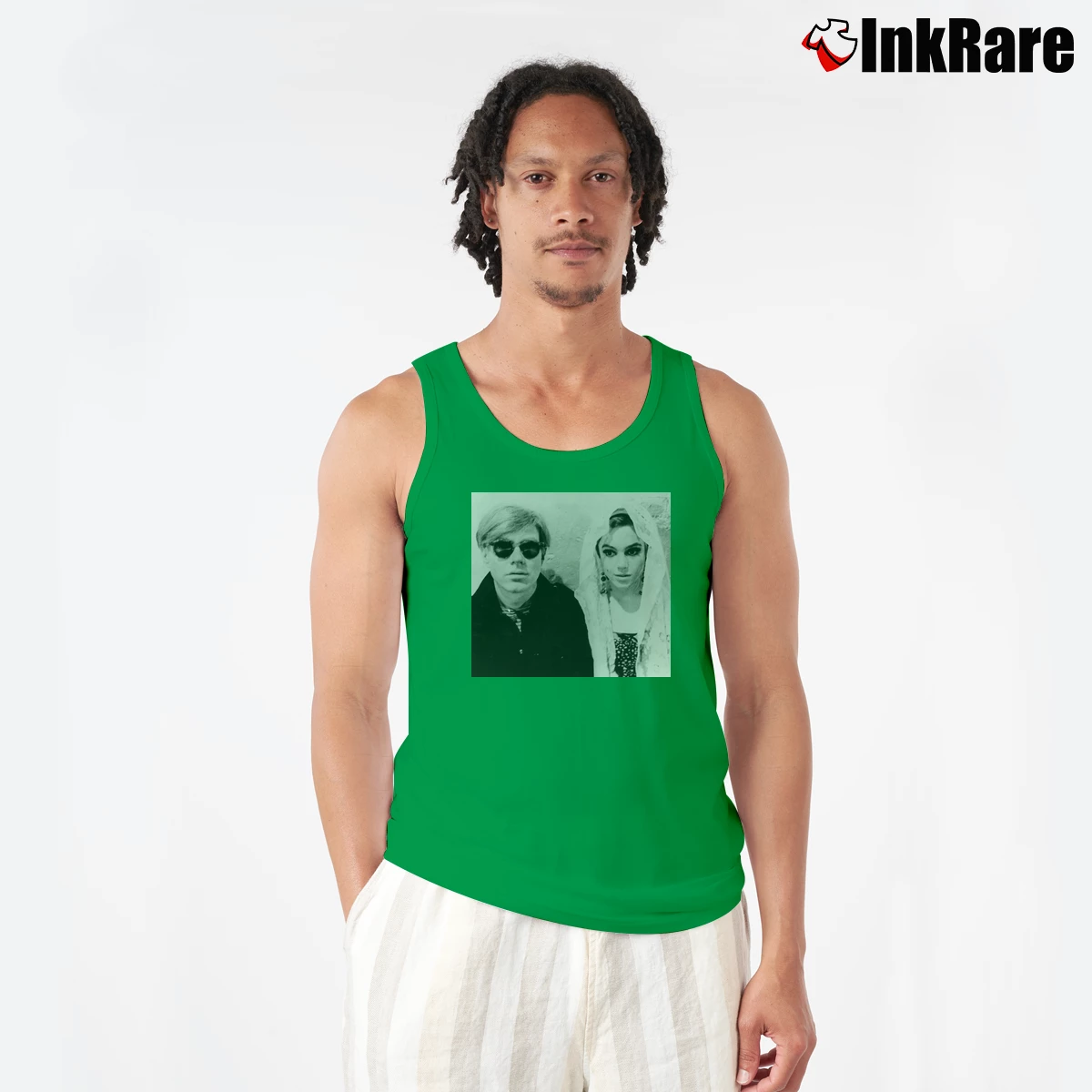 Men’s Andy Warhol Edie Sedgwick Tank Top in irish green | Breathable, Active-Friendly Design