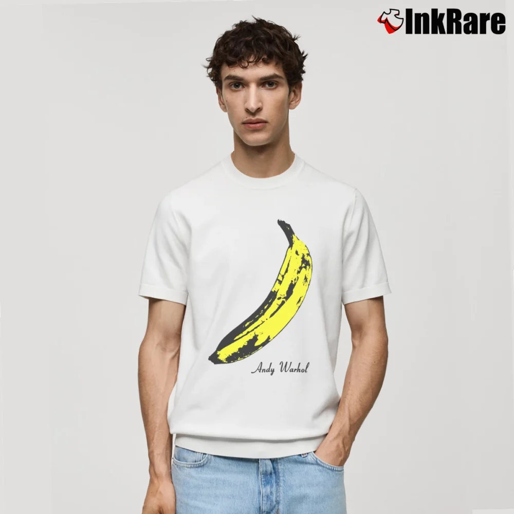 Men’s Andy Warhol Velvet Underground Banana Classic T-Shirt in white | Soft, Breathable Everyday Wear