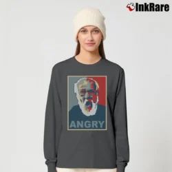 Women’s Angry Grandpa Meme Graphic Long-Sleeve Top in charcoal | Sleek, Versatile, All-Season