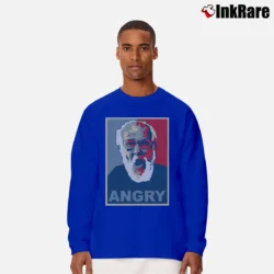 Men’s Angry Grandpa Meme Graphic Long-Sleeve Shirt in royal blue | Sleek, Lightweight, Year-Round Wear