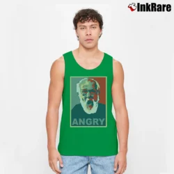 Men’s Angry Grandpa Meme Graphic Tank Top in irish green | Breathable, Active-Friendly Design