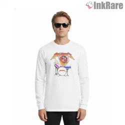 Animal Drummer Rock Band Parody Heavy Metal Shirt on white long sleeve shirt for men graphic tee