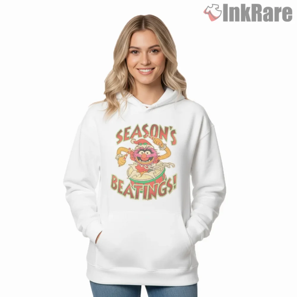 Animal Season Beatings Vintage Holiday Chaos Shirt on white hoodie for women graphic tee