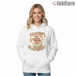 Animal Season Beatings Vintage Holiday Chaos Shirt on white hoodie for women graphic tee