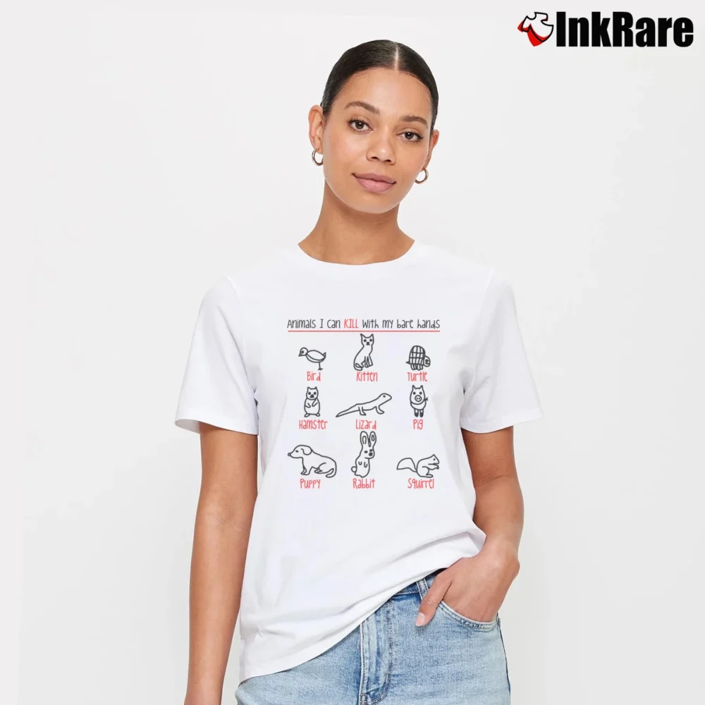 Women’s Animals I Can Kill With My Bare Hands Signature T-Shirt in white | Soft, Flattering Fit