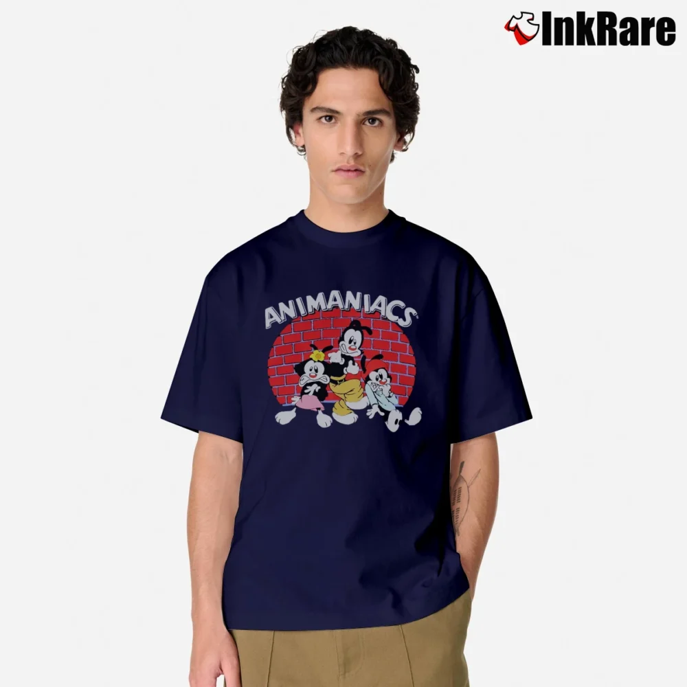 Men’s Animaniacs Wakko Yakko And Dot Spotlight Classic T-Shirt in navy | Soft, Breathable Everyday Wear