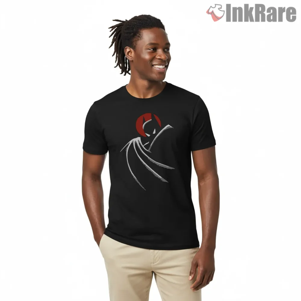 Animated Series Emblem Batman Tribute Shirt on black short sleeve shirt for men graphic tee