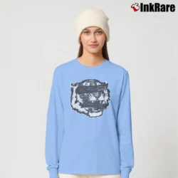Women’s Anine Bing Lili Tiger Eyes Long-Sleeve Top in light blue | Sleek, Versatile, All-Season