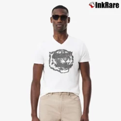 Men’s Anine Bing Lili Tiger Eyes V-Neck Tee in white | Sharp, Breathable, Everyday Staple