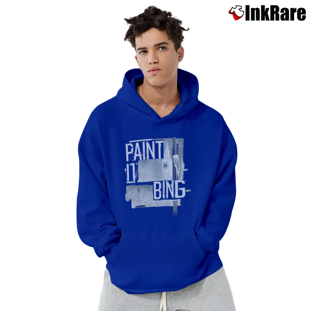 Men’s Anine Bing Paint It Bing Georgie Pullover Hoodie in royal blue | Cozy, Durable, Modern Fit