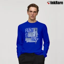 Men’s Anine Bing Paint It Bing Georgie Long-Sleeve Shirt in royal blue | Sleek, Lightweight, Year-Round Wear