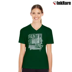 Women’s Anine Bing Paint It Bing Georgie V-Neck Tee in forest green | Chic Neckline, Soft Texture