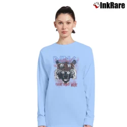 Women’s Anine Bing Tiger Graphic Long-Sleeve Top in light blue | Sleek, Versatile, All-Season