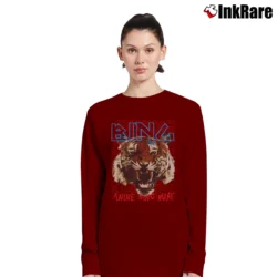 Women’s Anine Bing Tiger Graphic Long-Sleeve Top in maroon | Sleek, Versatile, All-Season