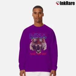 Men’s Anine Bing Tiger Graphic Long-Sleeve Shirt in purple | Sleek, Lightweight, Year-Round Wear