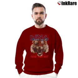Men’s Anine Bing Tiger Graphic Crewneck Sweatshirt in maroon | Cozy Fabric, Clean Style