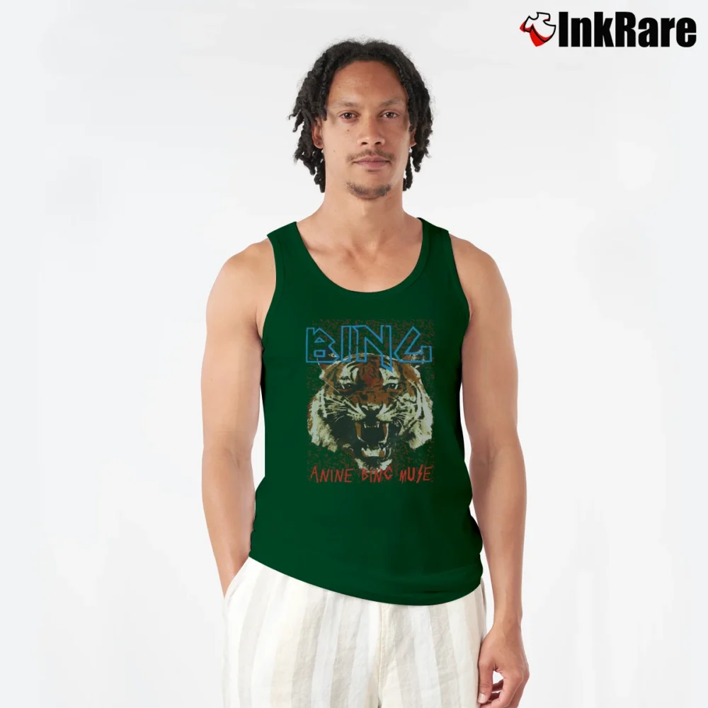 Men’s Anine Bing Tiger Graphic Tank Top in forest green | Breathable, Active-Friendly Design