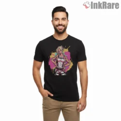 Annie Leonhart Pastel Splatter Casual Shirt on black short sleeve shirt for men graphic tee