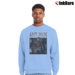 Men’s Ant - man Paul Rudd Avengers Marvel Movie Crewneck Sweatshirt in light blue | Cozy Fabric, Clean Style
