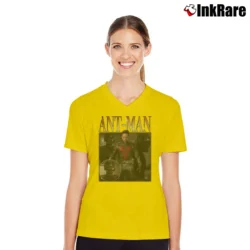 Women’s Ant - man Paul Rudd Avengers Marvel Movie V-Neck Tee in yellow | Chic Neckline, Soft Texture