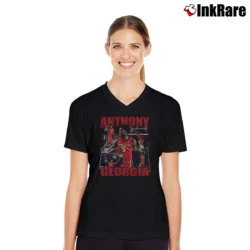 Women’s Anthony Edwards Basketball V-Neck Tee in black | Chic Neckline, Soft Texture