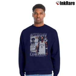 Men’s Anthony Edwards Newspaper Headlines Crewneck Sweatshirt in navy | Cozy Fabric, Clean Style