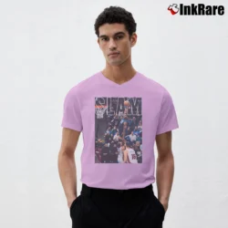 Men’s Anthony Edwards Slam V-Neck Tee in light pink | Sharp, Breathable, Everyday Staple